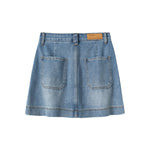 Vintage Washed Denim Mini Skirt
