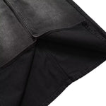 Black Washed Denim Midi Skirt