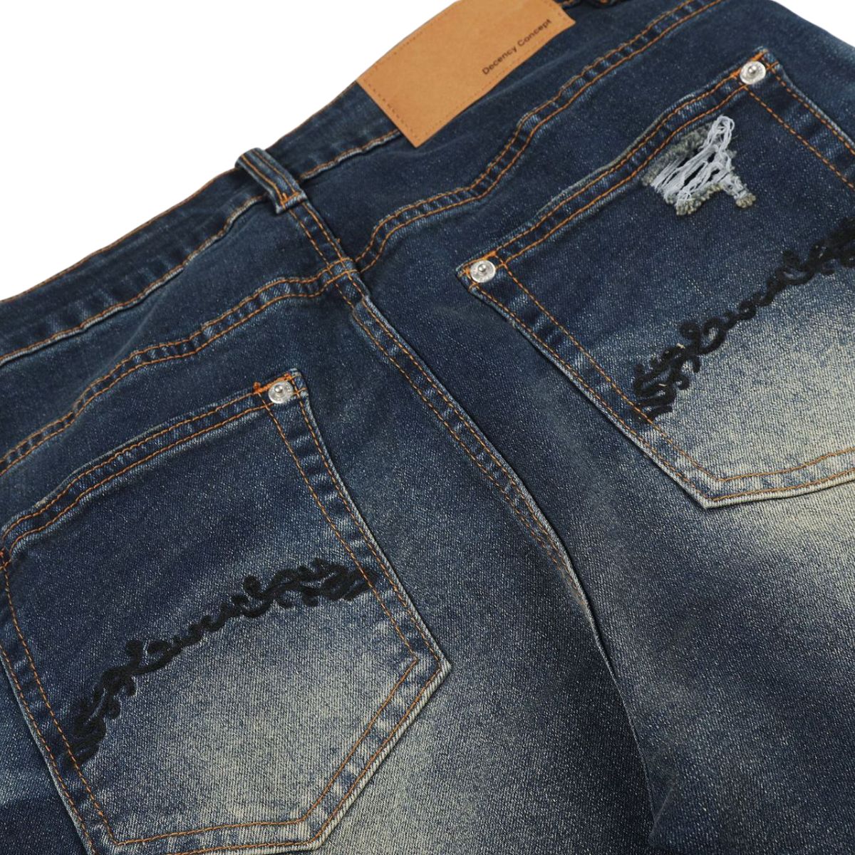 Vintage Distressed Slim Flare Jeans
