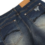 Vintage Distressed Slim Flare Jeans