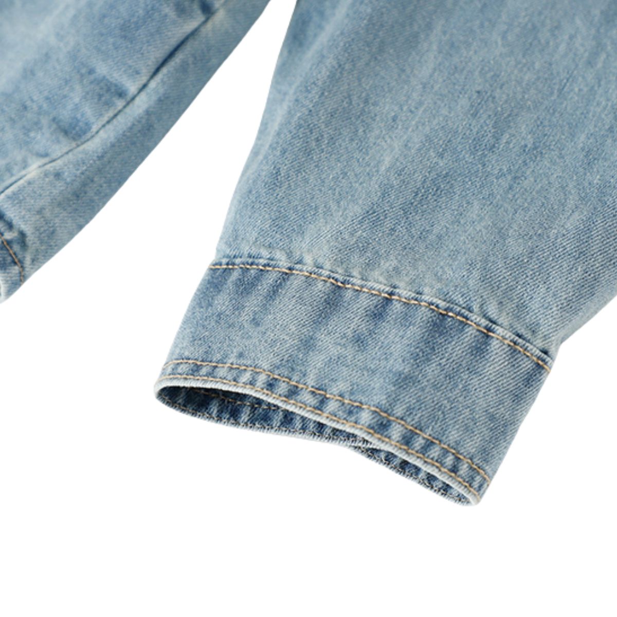 Long-Sleeve Button-Front Denim Shirt