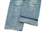 Washed Faux-Pocket Paneled Workwear Baggy Jeans