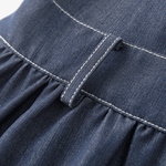 Button Front Denim Sleeveless Midi Shirt Dress
