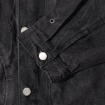 Streetwear Black Washed Denim Jacket