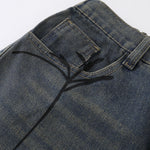 Spider & Web Print Denim Bermuda Shorts