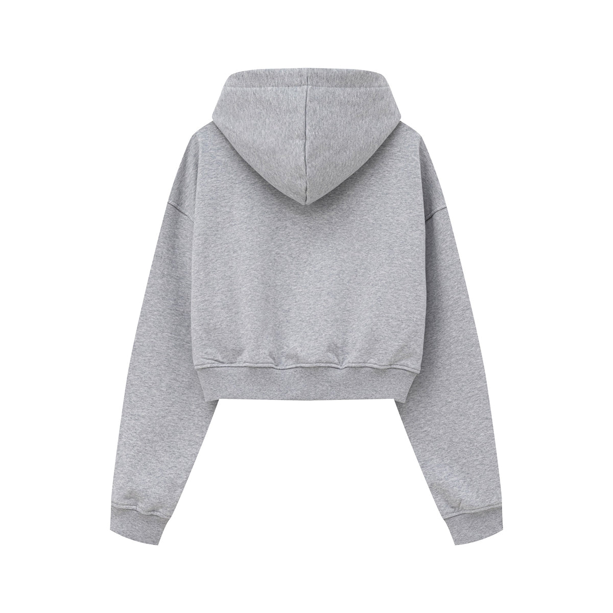 Solid Kangaroo Pocket Crop Hoodie