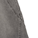 Smoky Gray Distressed Wide-Leg Jeans