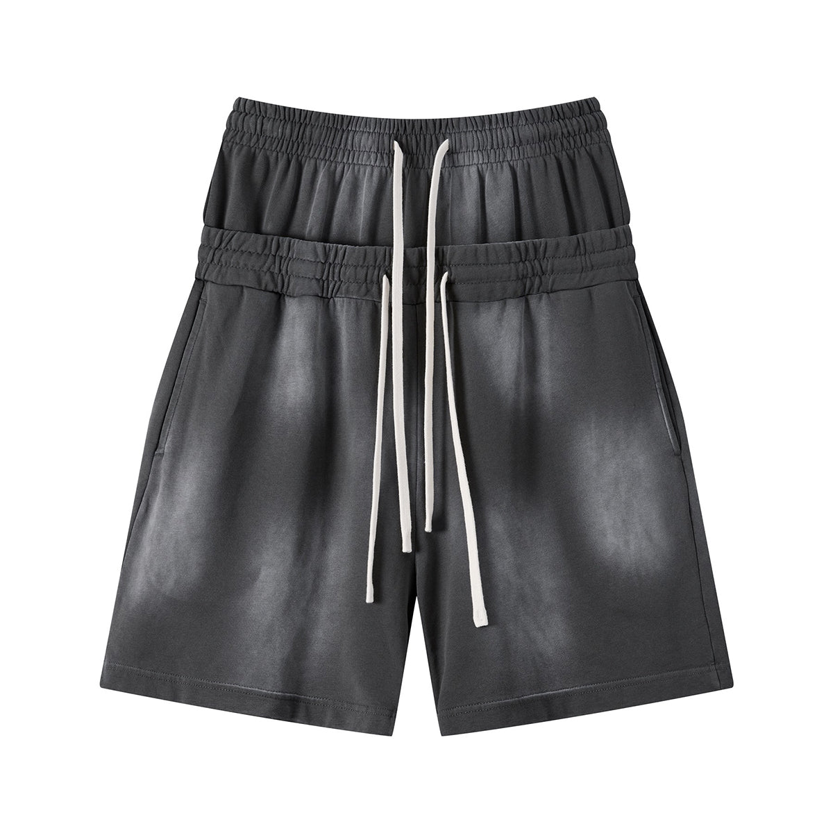 Casual Drawstring Double Waistband Shorts