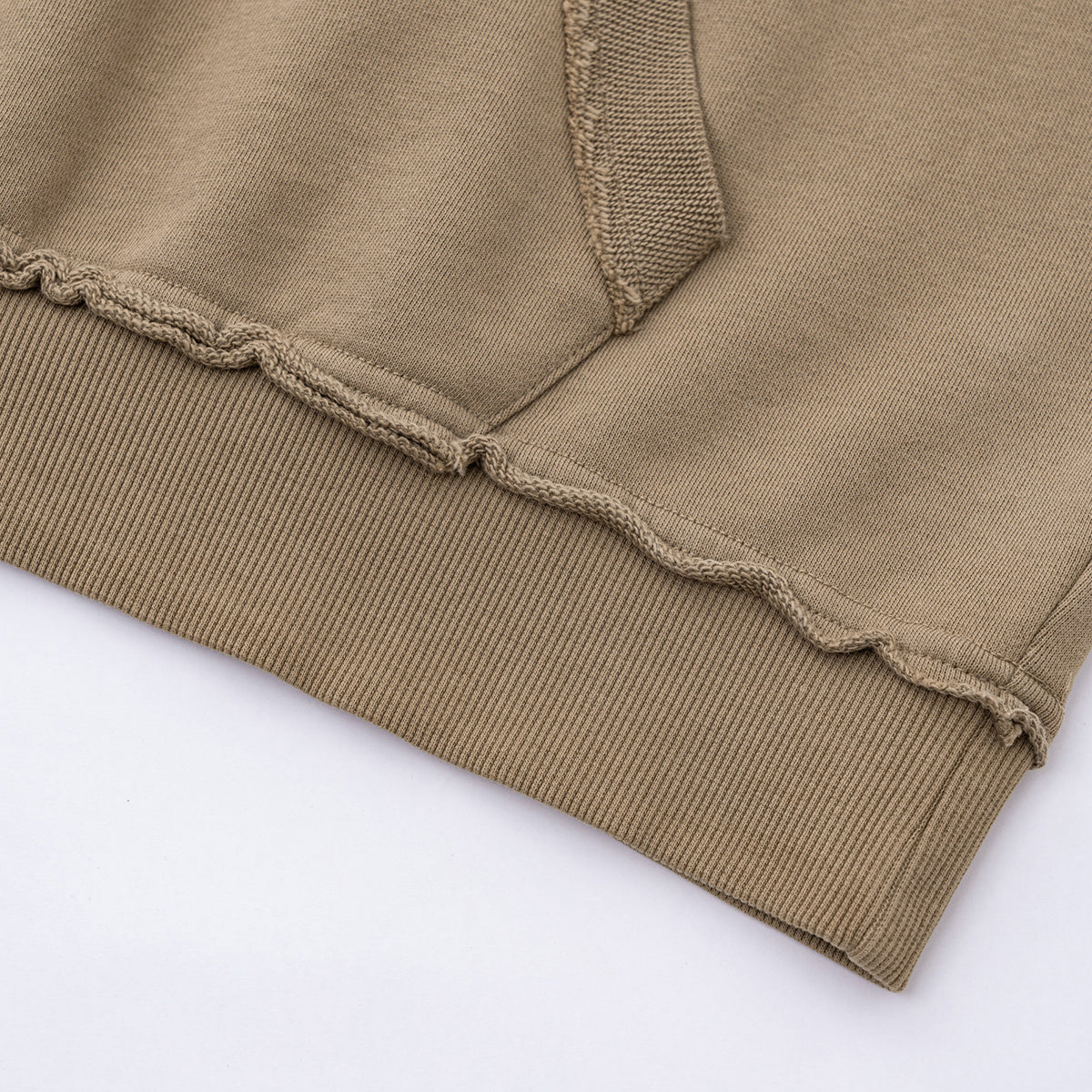 Ombre Raw Edge Kangaroo Pocket Distressed Hoodie