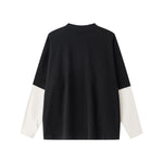 Velour Mock Layered Raglan Sleeve Top