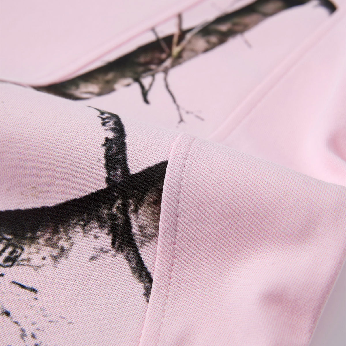 Pink Camo Raglan Sleeve Nature Print Casual Tee