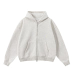 Soft Cotton Fleece Zip Up Hoodie Kangaroo Pockets