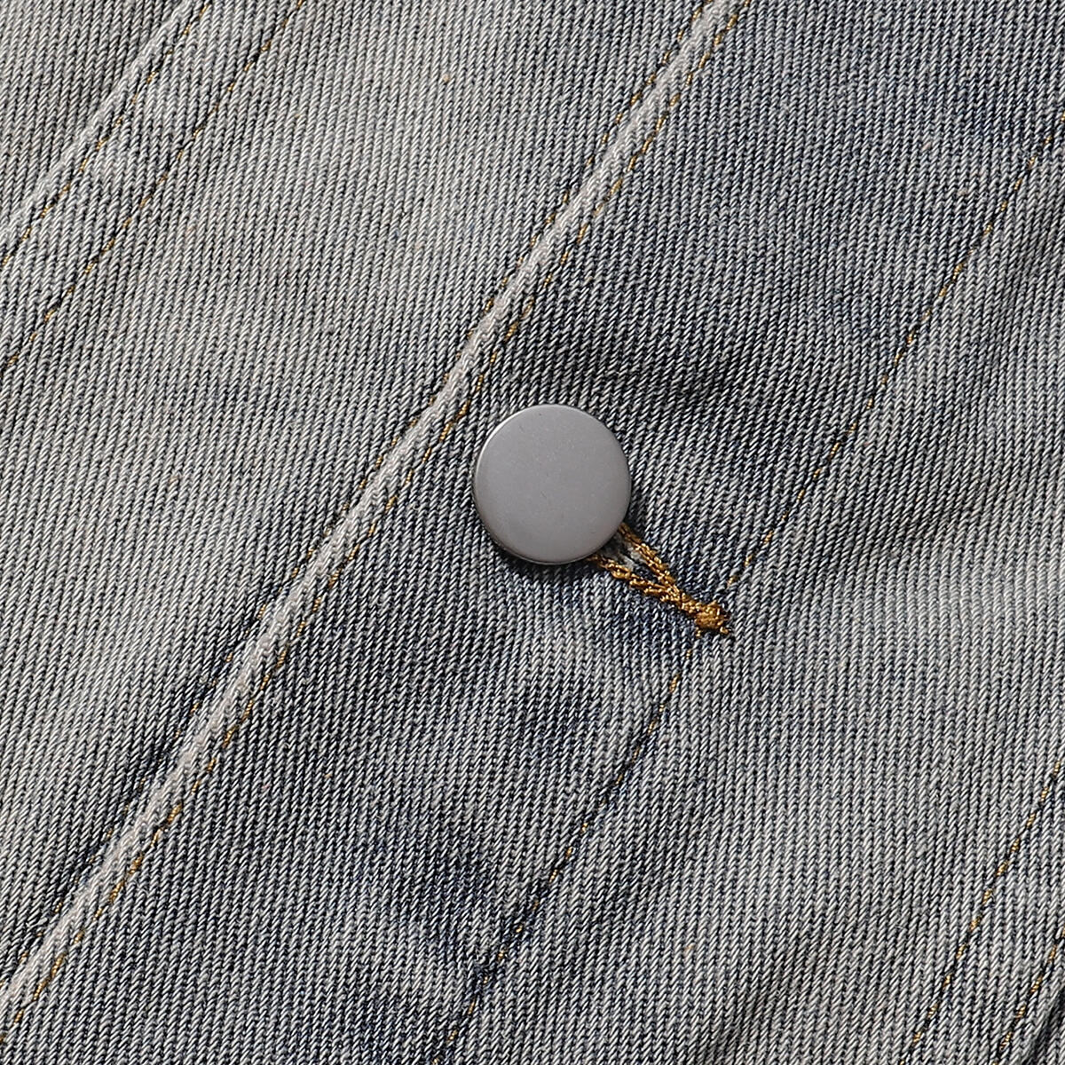 Paint-Spray Ripped Denim Trucker Jacket