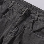 Wide Leg Black Bold Letter Print Jeans