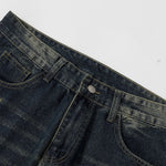 Straight Leg Distressed Denim Jeans