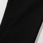 Slim Fit Solid Black Flared Denim Pants