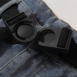 Built In Belt Mid Waist Denim Shorts