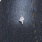 Dark Wash Embroidered Barrel-Leg Jeans