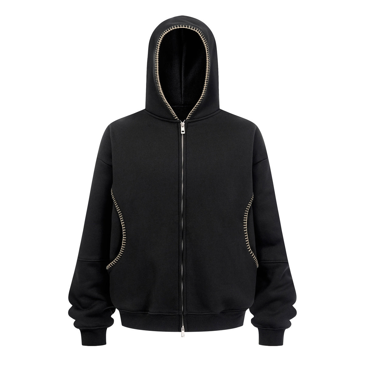 Special Stitch Bound Seam Zip Up Hoodie
