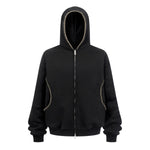 Special Stitch Bound Seam Zip Up Hoodie