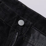 Celestial Star Embroidery Faded Wide Leg Jeans