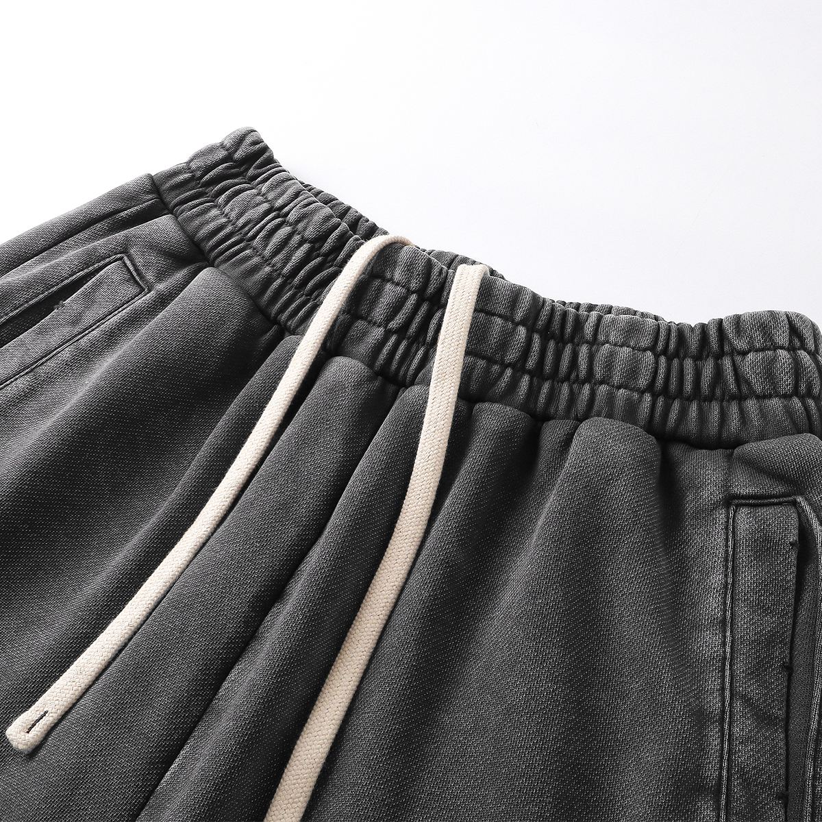 Ripped Hem Loose Fit Cotton Sweatpants