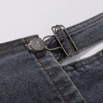 Embroidery Patchwork Denim Cargo Overalls