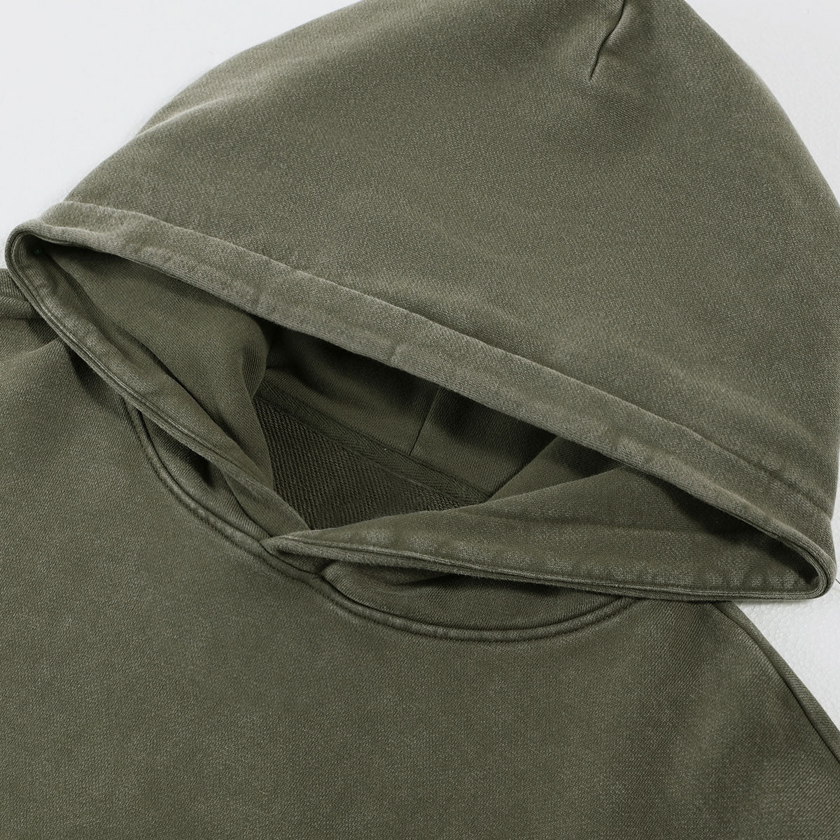 Stone-Washed Mock Two-Layer Hoodie
