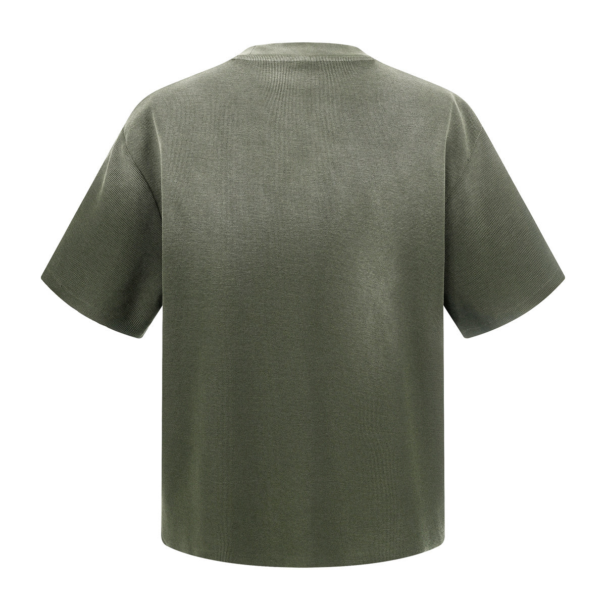 Waffle Knit Spray Dyed Distressed Raw Edge Tee