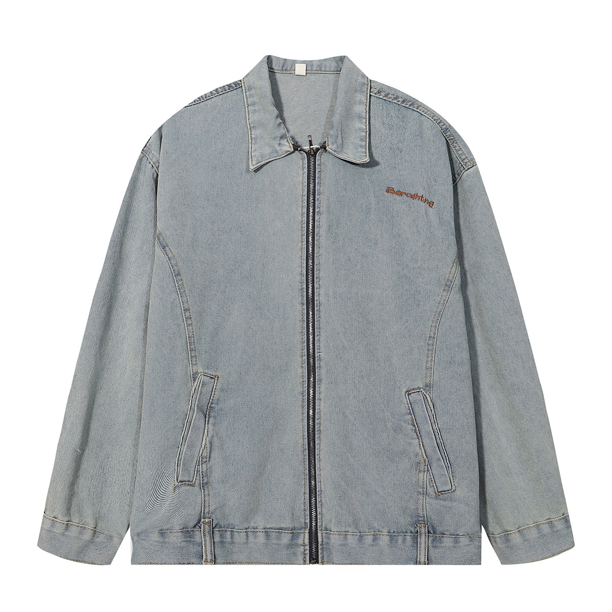 Oversized Zip-Up Denim Jacket