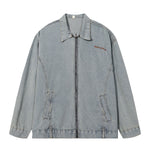 Oversized Zip-Up Denim Jacket