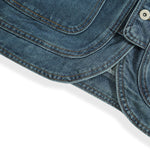 Relaxed V-Neck Denim Cargo Vest