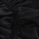 Black Sleeveless High-Neck Ruffled Mini Dress