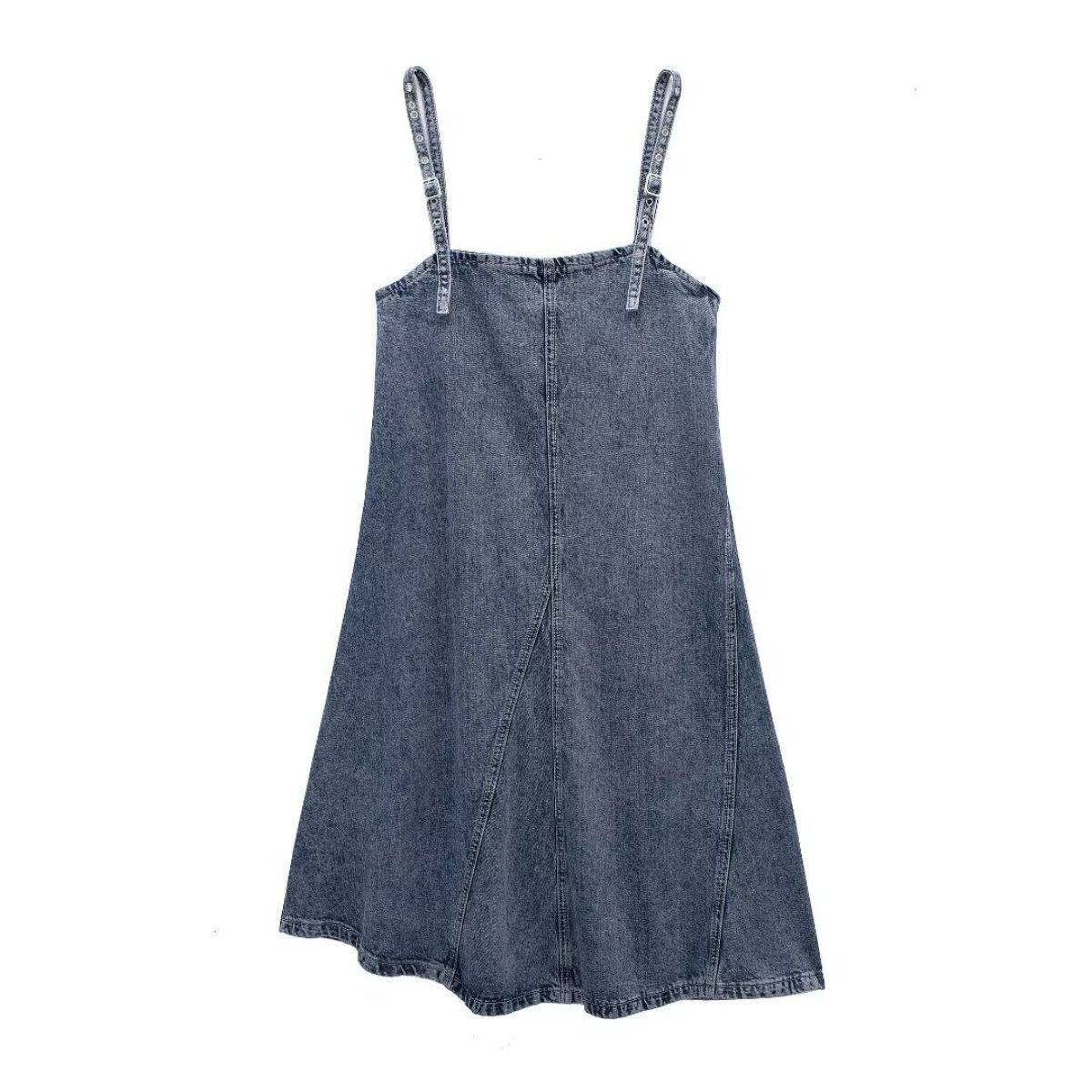 Adjustable Straps A-Line Denim Slip Dress