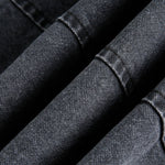 Stand Collar Vintage Washed Short-sleeved Denim Baseball Jacket