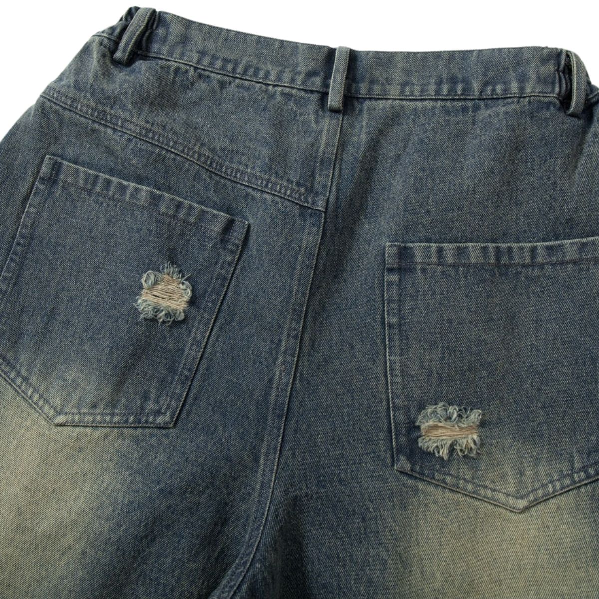 Smoke Rise Camouflage Patchwork Ripped Jeans