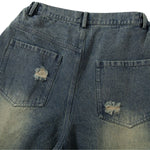 Smoke Rise Camouflage Patchwork Ripped Jeans