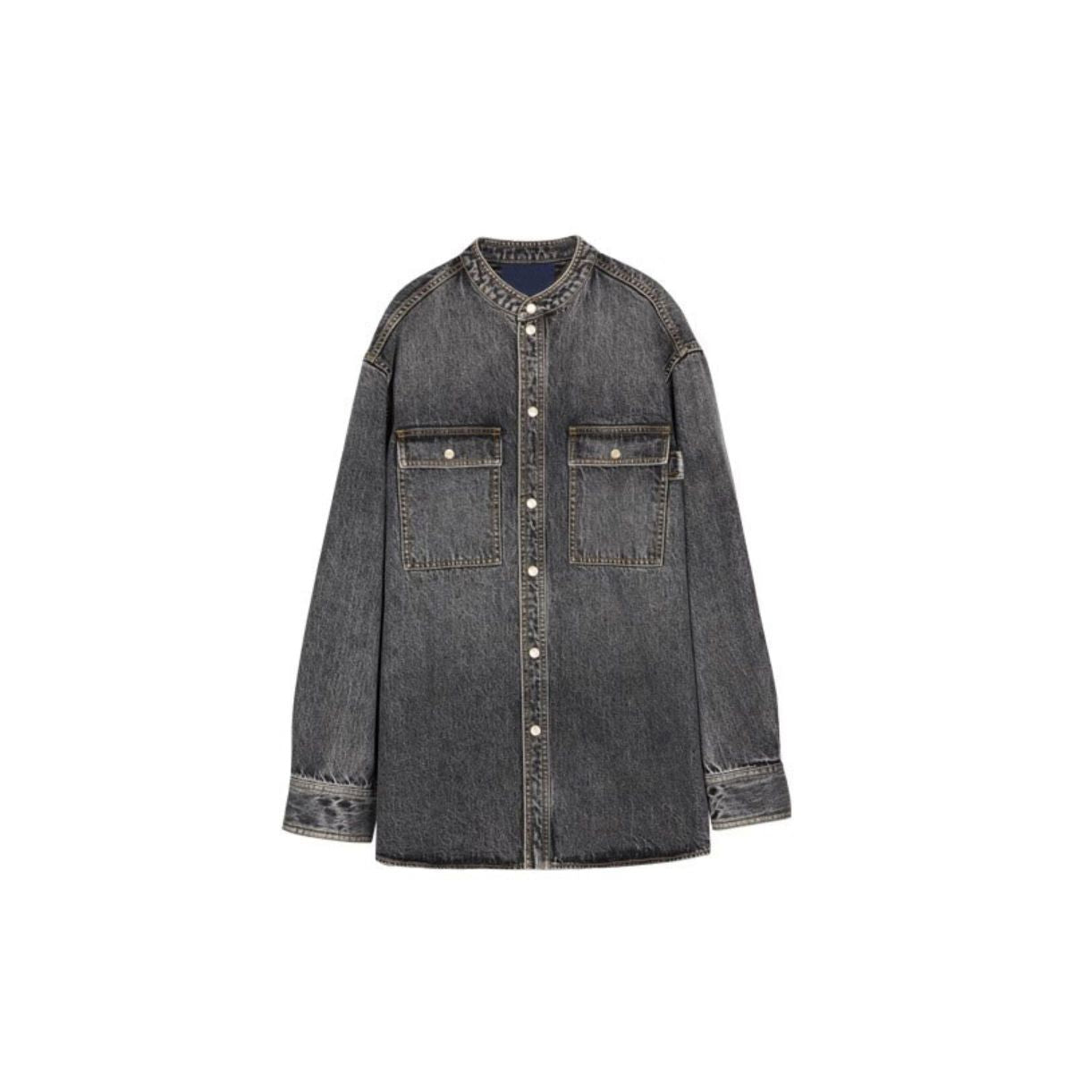 Oversized Washed Denim Shacket