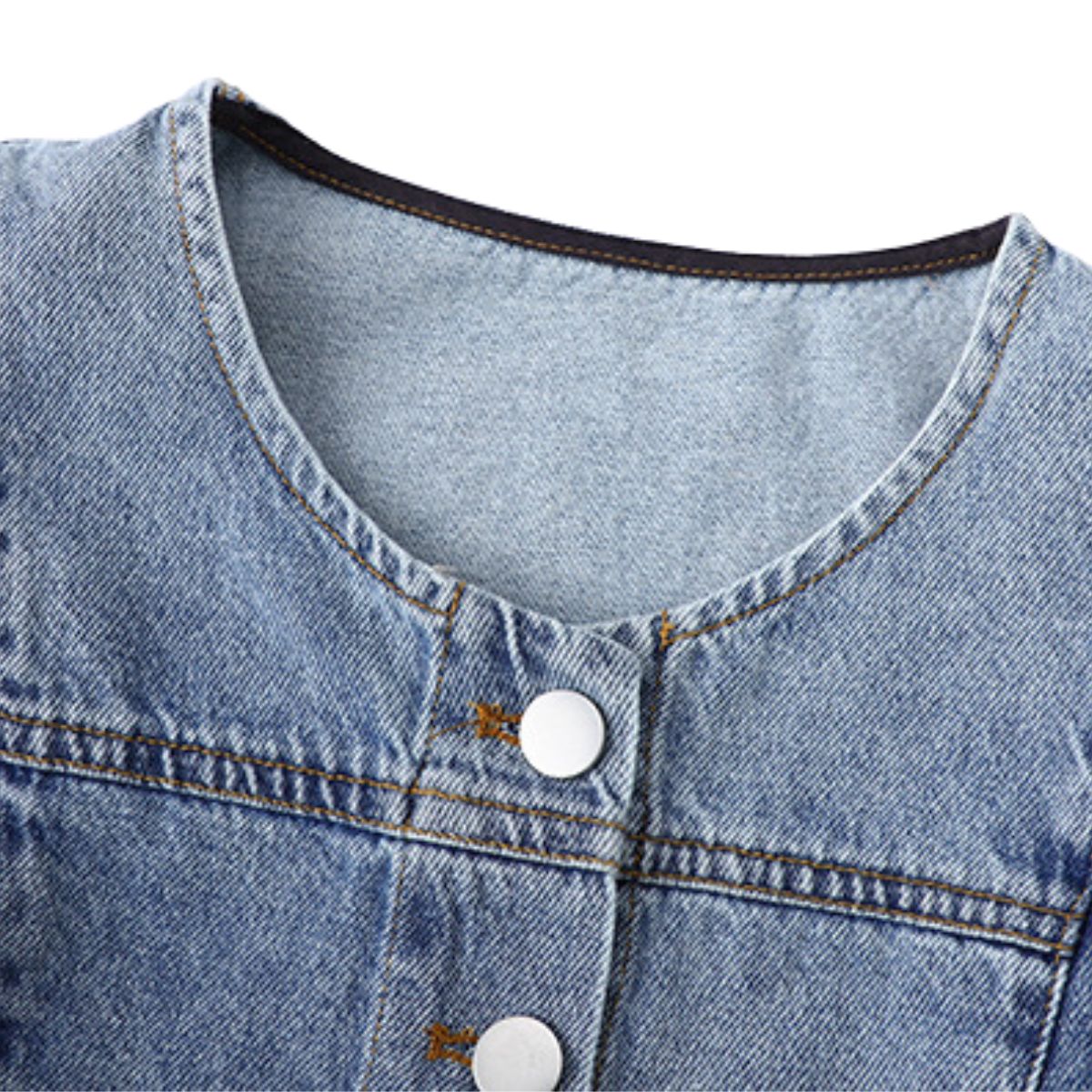 Armhole Ruffle Sleeveless Denim Midi Dress