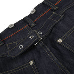 Raw Indigo Wide Leg Jeans with Metal Horsebit Detail
