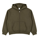 Boxy Cropped 340G Thermal Fleece Zip Hoodie