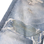 West Coast Double Waist Denim Texture Wide Leg Pants