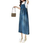 Oversized Denim Midi Slip Dress