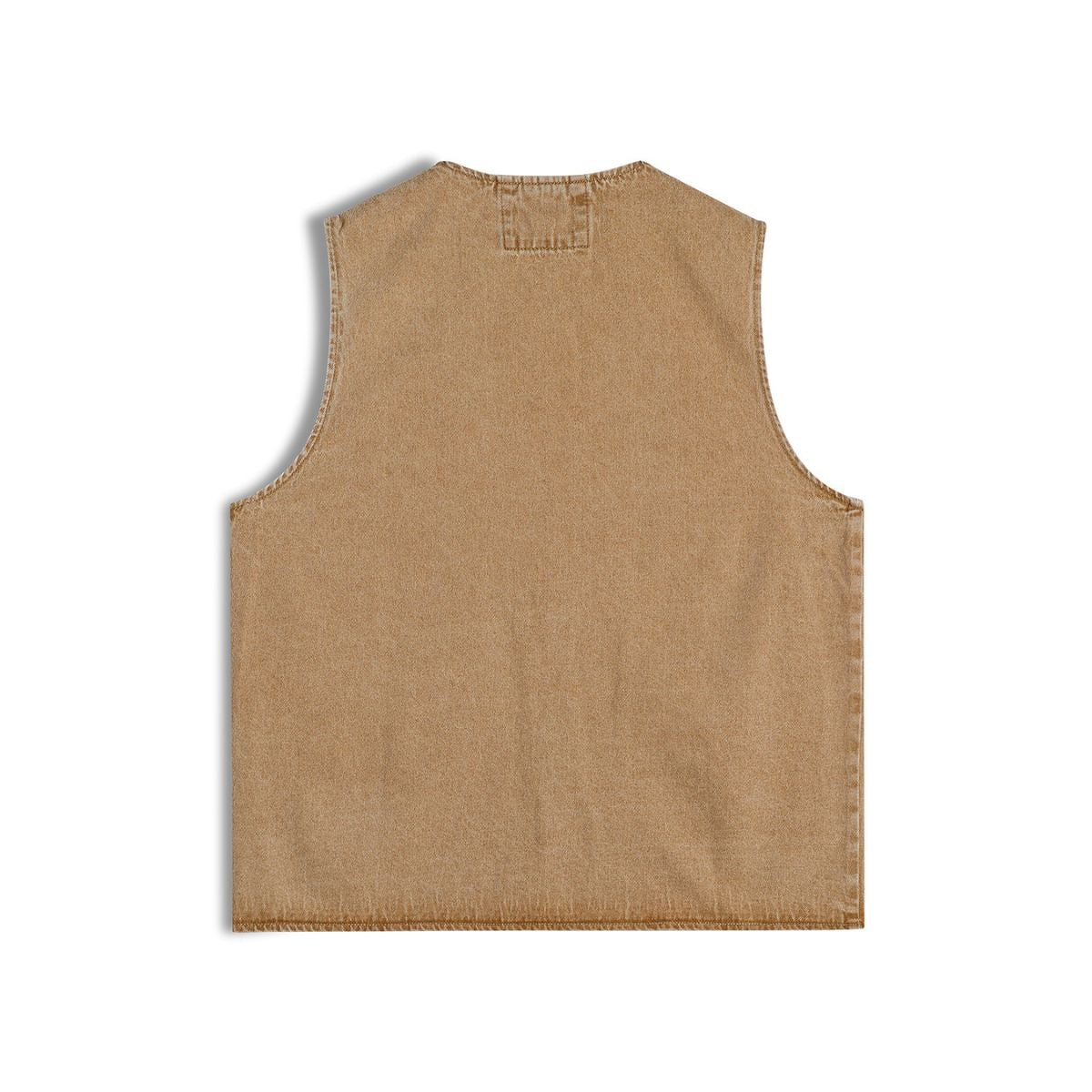 Relaxed Washed Denim Cargo Vest