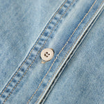 Long-Sleeve Button-Front Denim Shirt