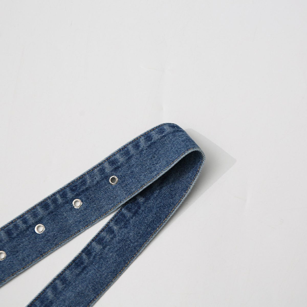 Belted Flared Denim Mini Dress