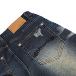 Vintage Distressed Slim Flare Jeans