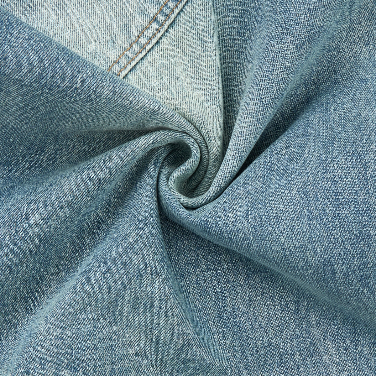 Washed Faux-Pocket Paneled Workwear Baggy Jeans