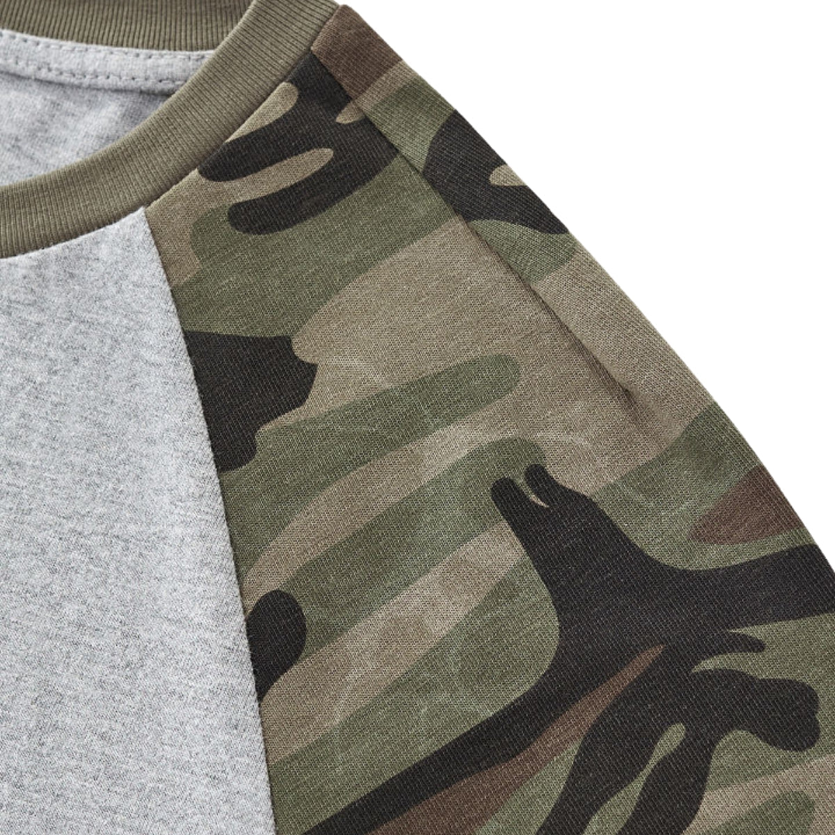 Raglan Camo Spice Girl Cropped Tee