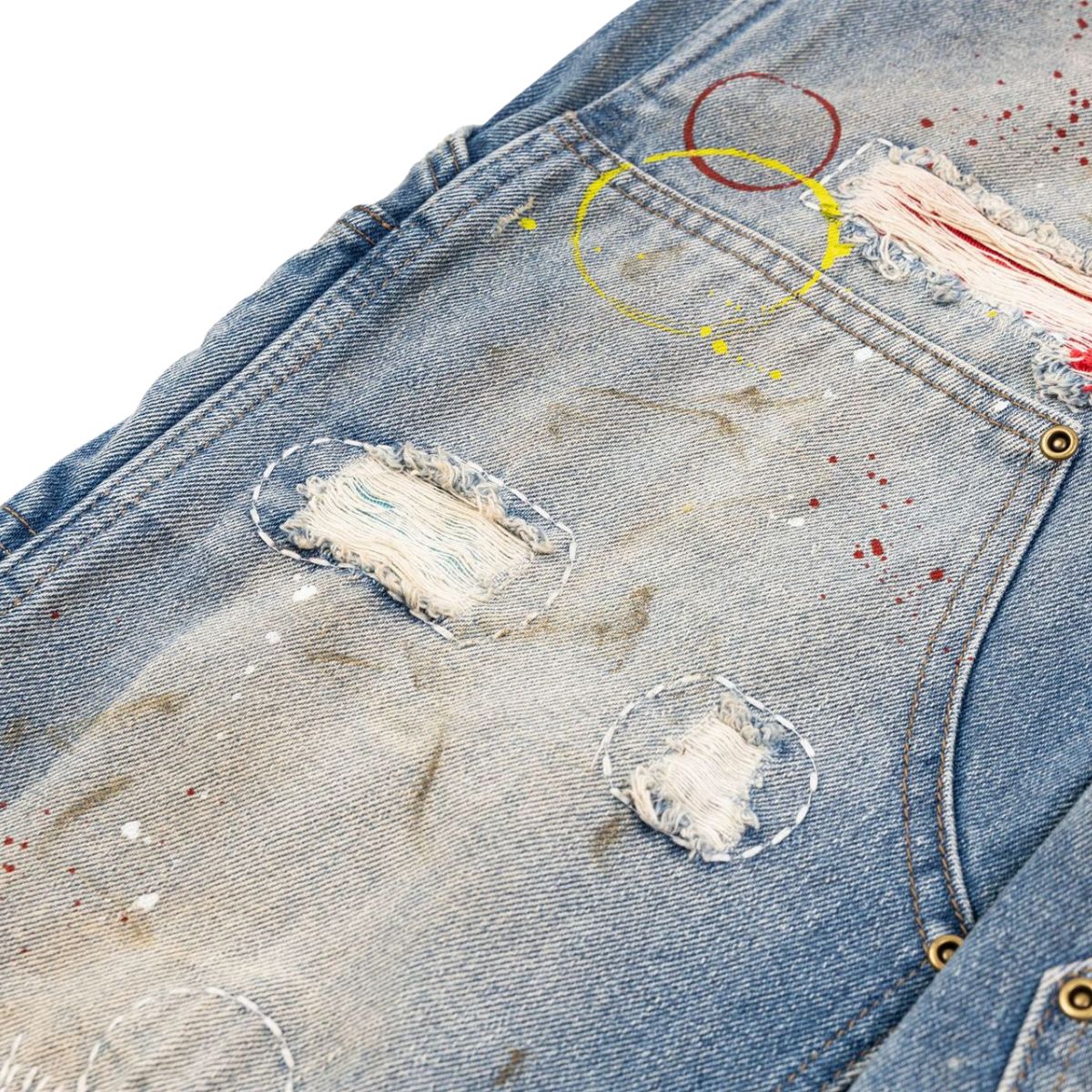 Smoke Rise Paint Splatter Ripped Jeans